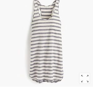 J. Crew Linen-cotton racerback tunic in stripe
